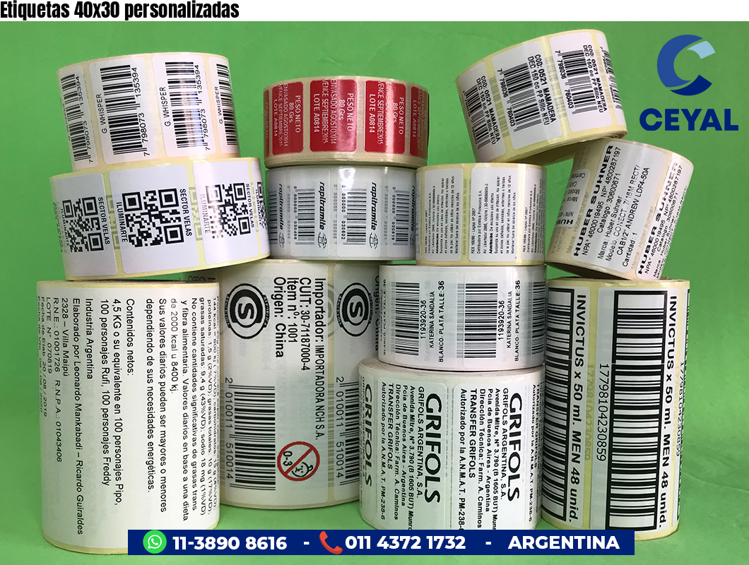 Etiquetas 40x30 personalizadas