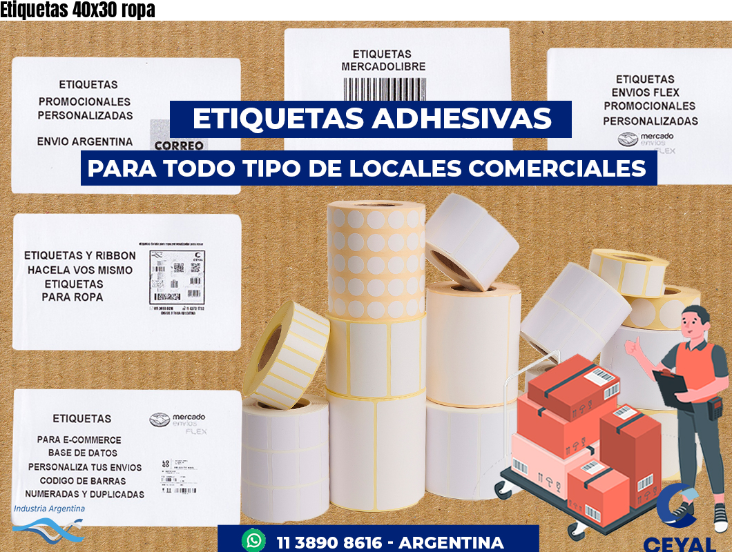 Etiquetas 40x30 ropa