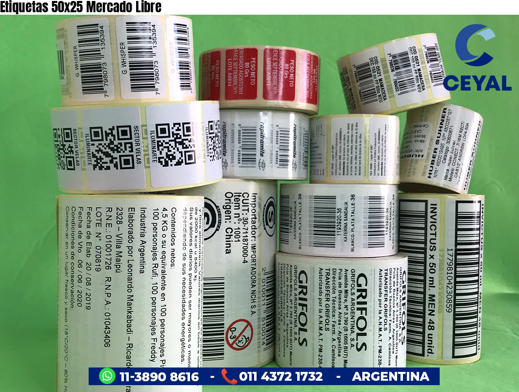 Etiquetas 50x25 Mercado Libre