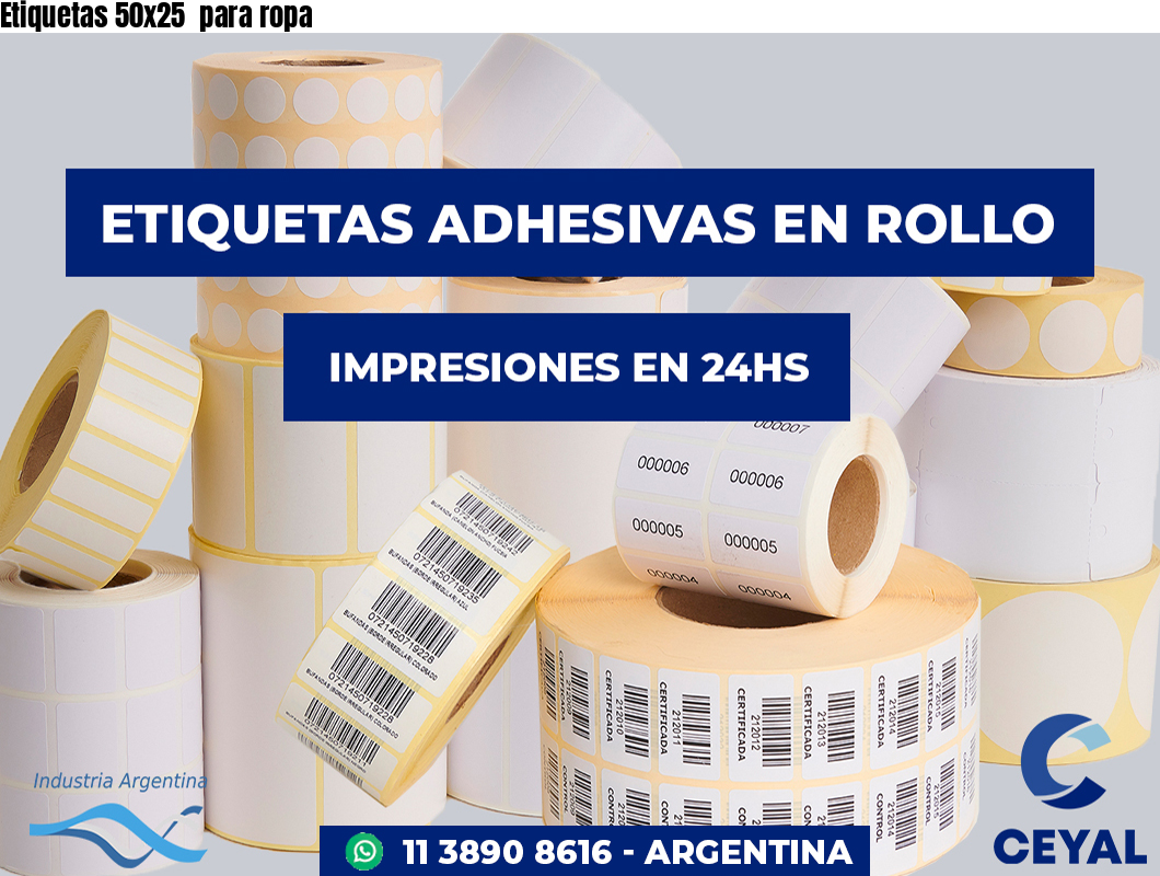 Etiquetas 50x25  para ropa