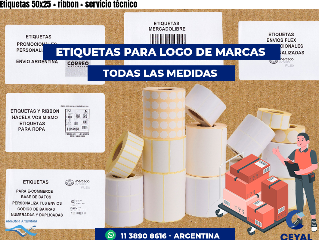 Etiquetas 50x25 ribbon servicio técnico
