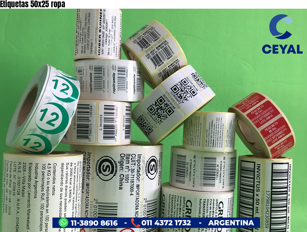 Etiquetas 50x25 ropa