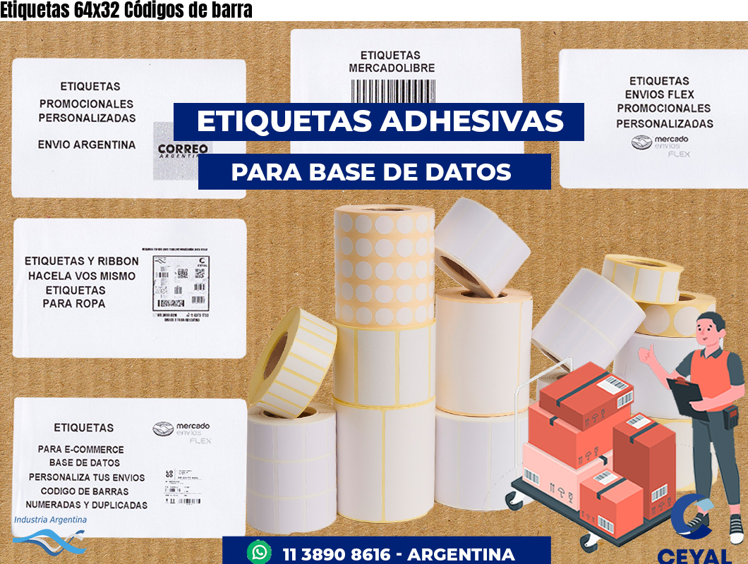 Etiquetas 64x32 Códigos de barra