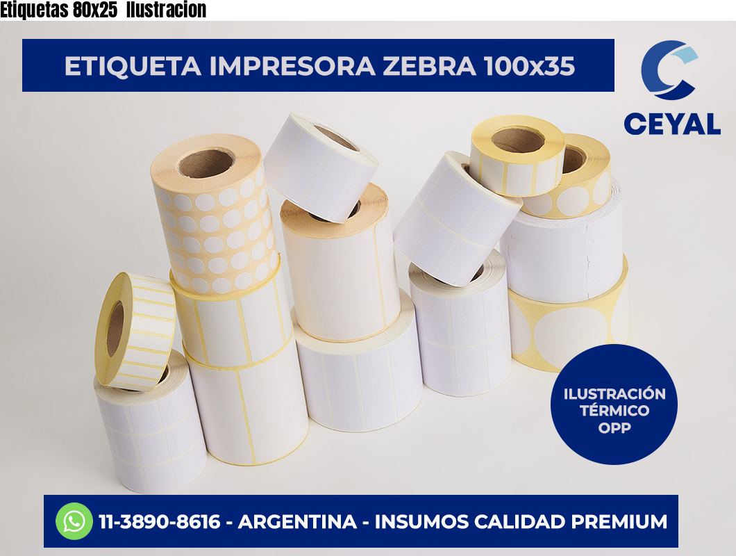 Etiquetas 80×25  Ilustracion