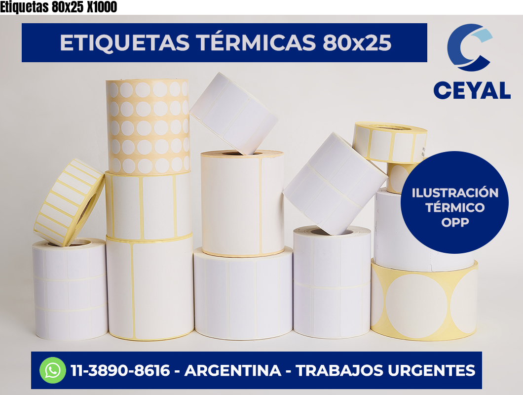 Etiquetas 80×25 X1000