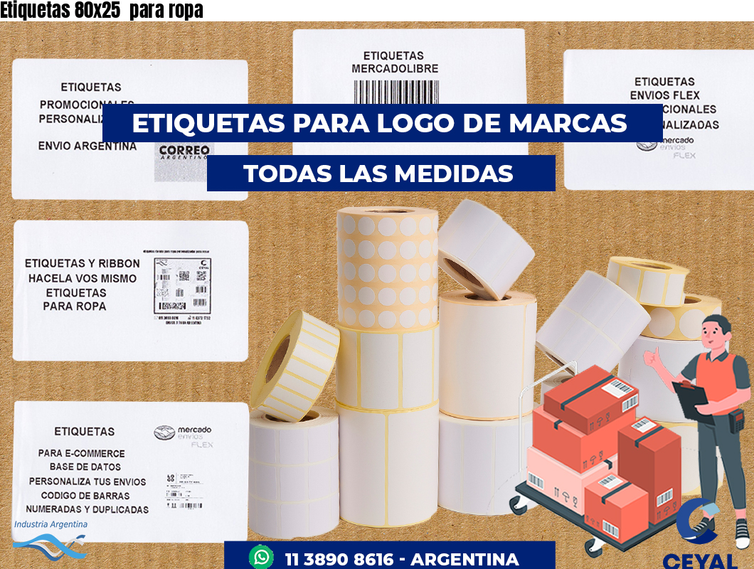 Etiquetas 80x25  para ropa