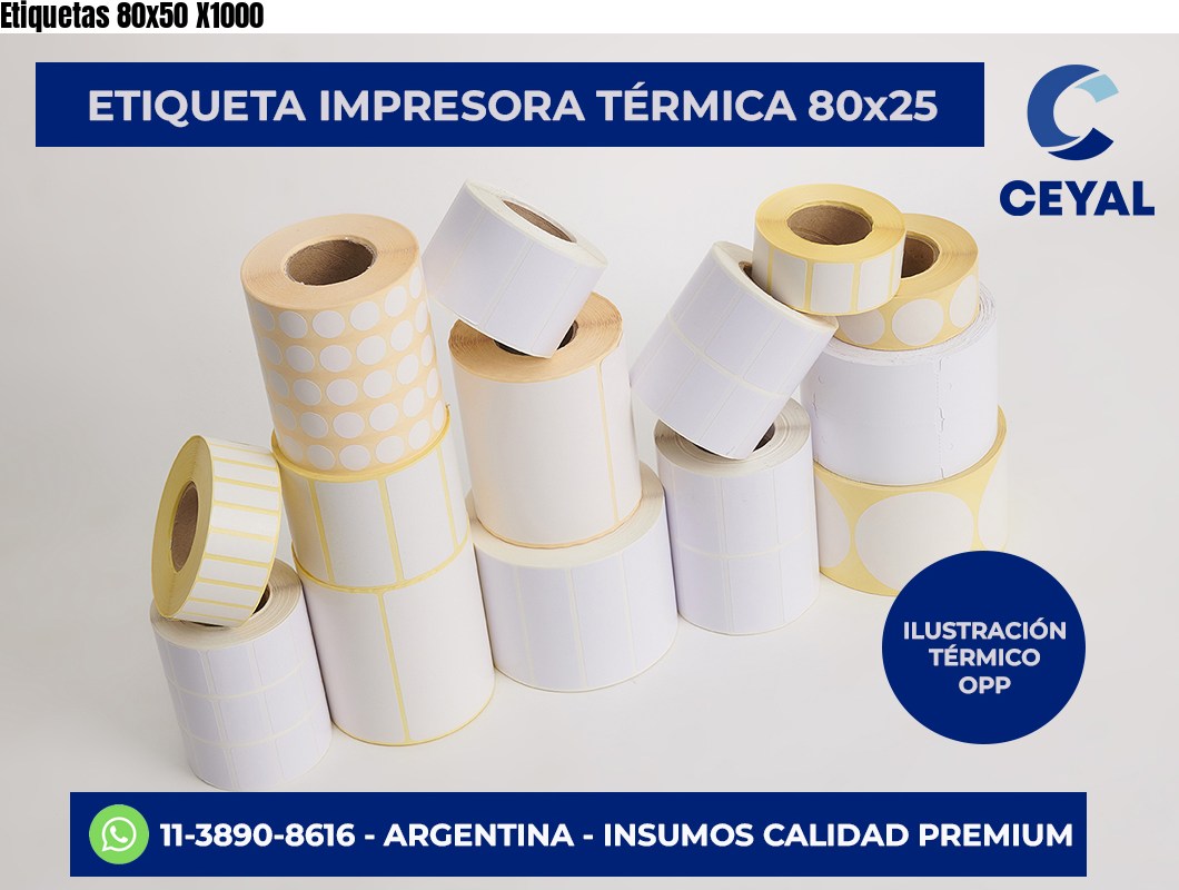 Etiquetas 80×50 X1000