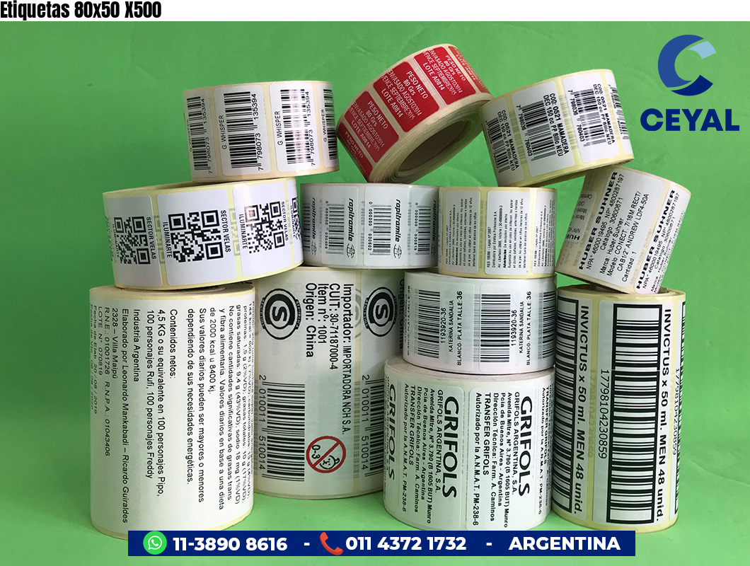 Etiquetas 80x50 X500