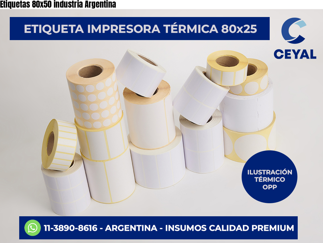 Etiquetas 80×50 industria Argentina