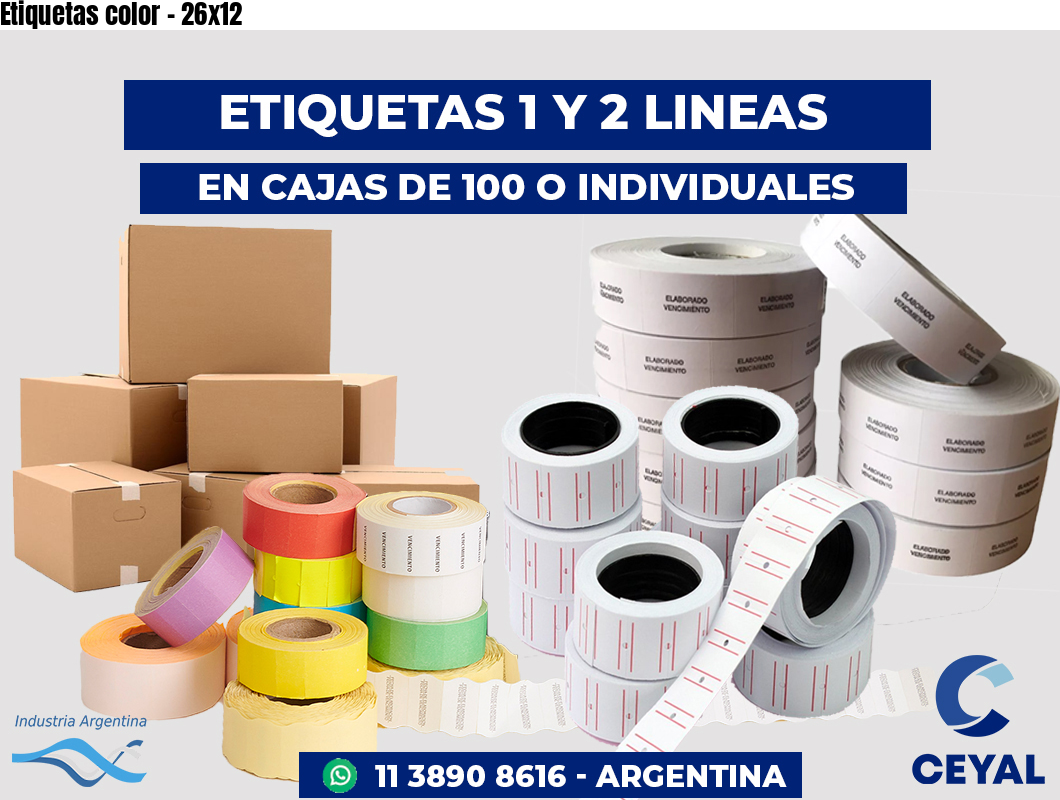 Etiquetas color - 26x12