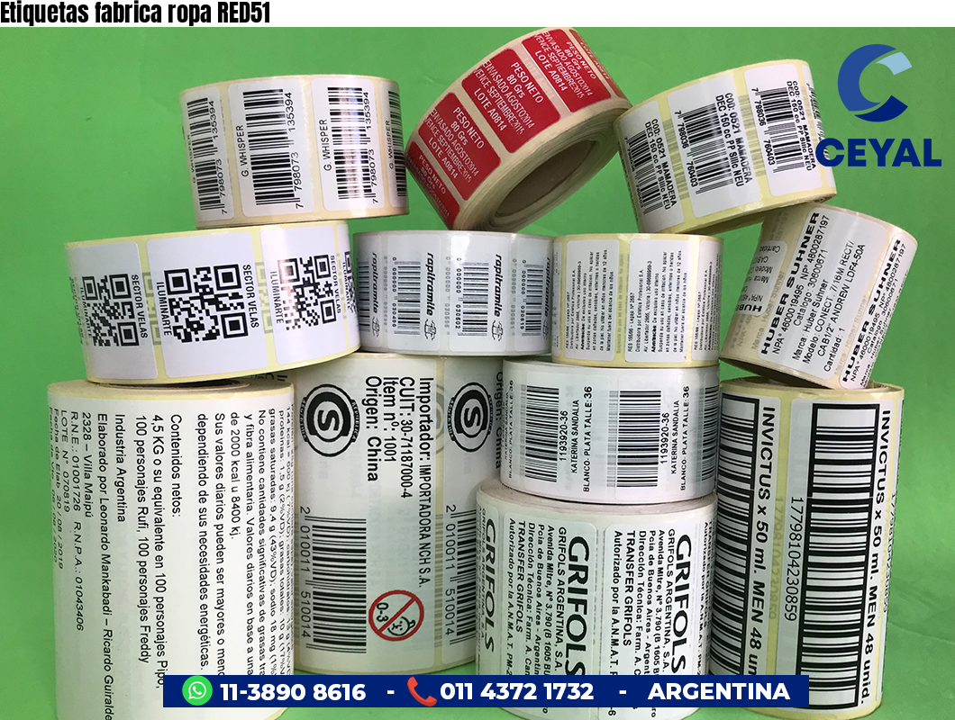Etiquetas fabrica ropa RED51
