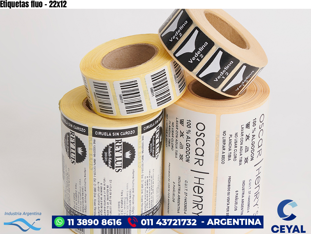 Etiquetas fluo - 22x12