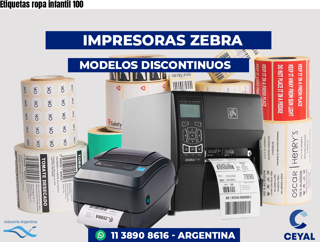 Etiquetas ropa infantil 100