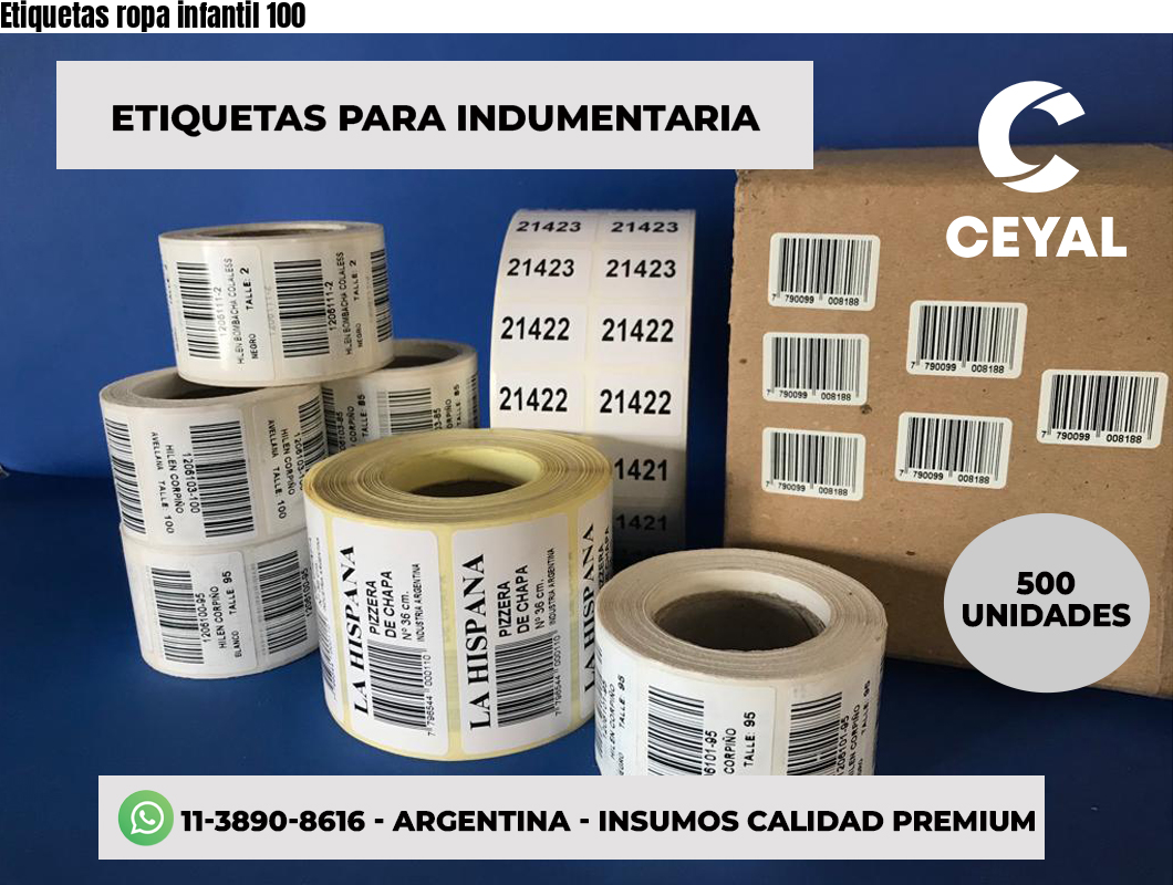 Etiquetas ropa infantil 100