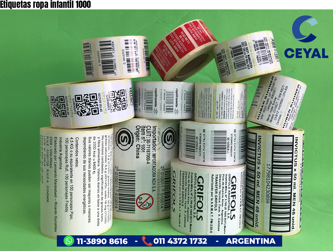 Etiquetas ropa infantil 1000