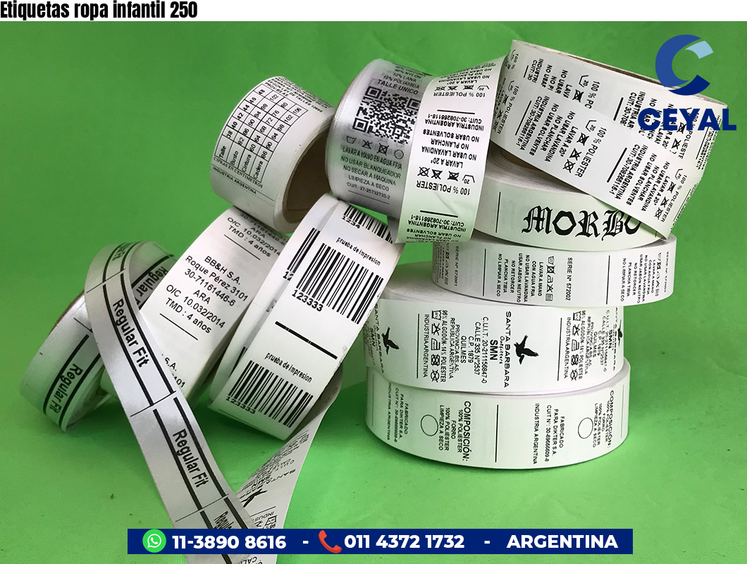 Etiquetas ropa infantil 250