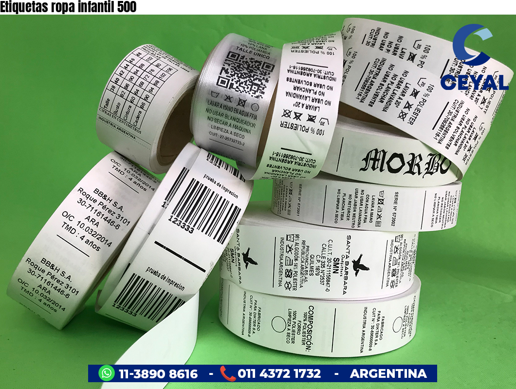 Etiquetas ropa infantil 500