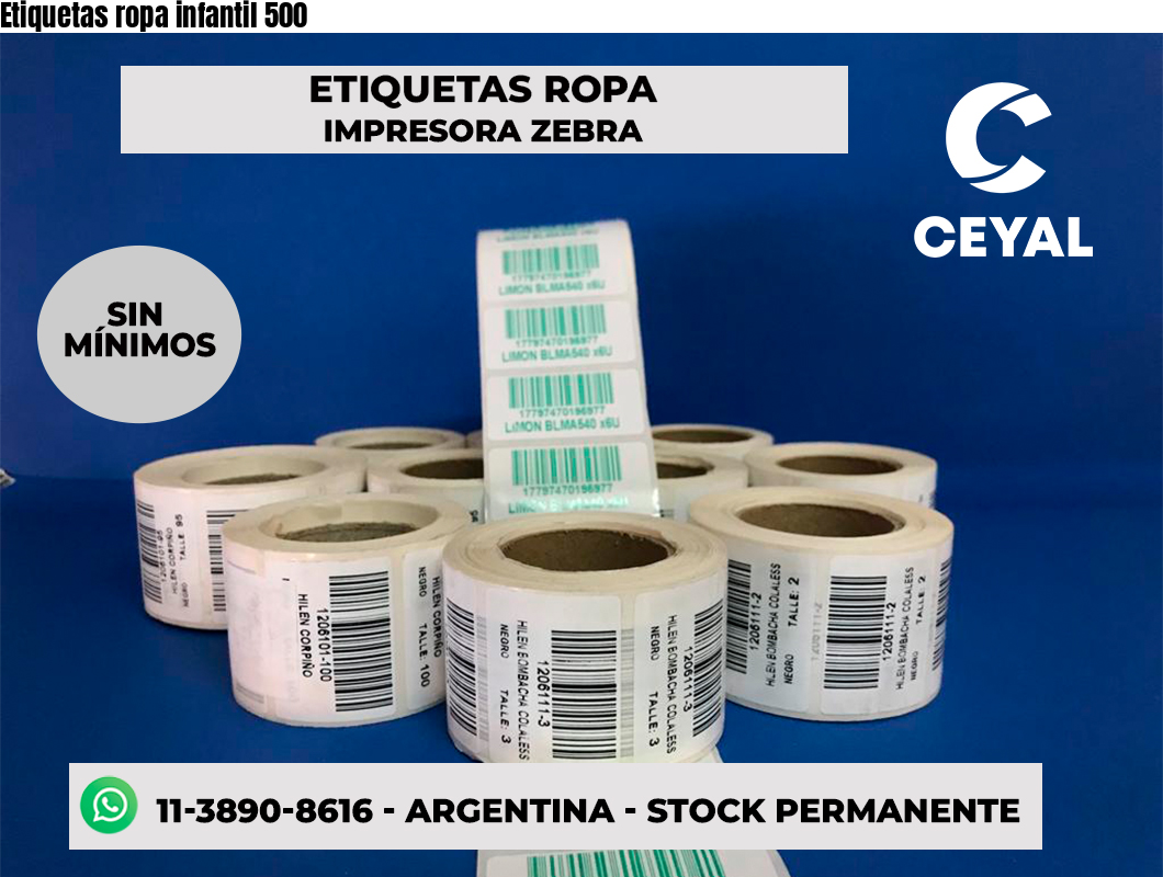 Etiquetas ropa infantil 500