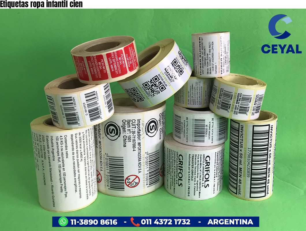 Etiquetas ropa infantil cien