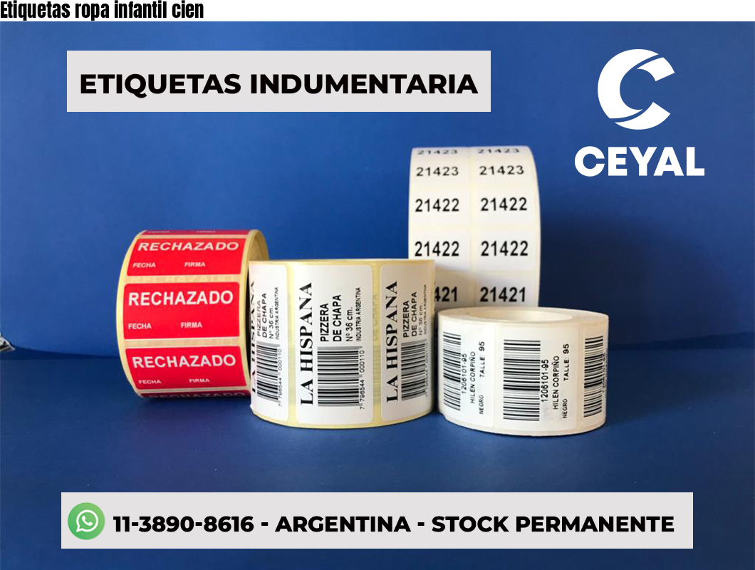 Etiquetas ropa infantil cien