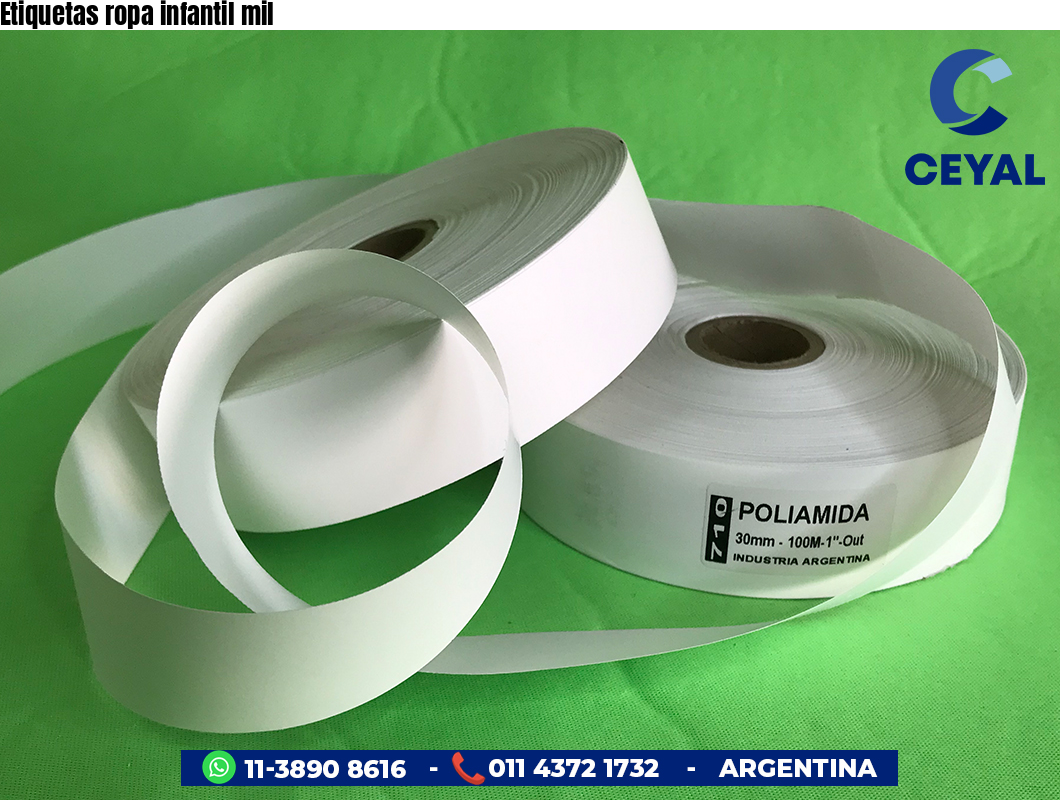 Etiquetas ropa infantil mil