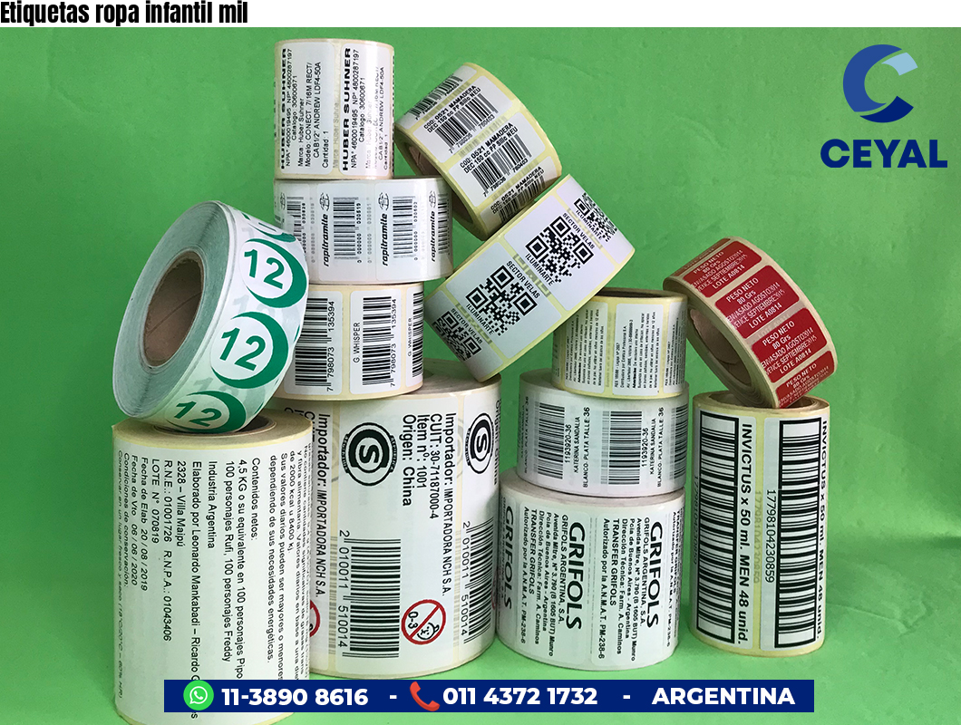Etiquetas ropa infantil mil