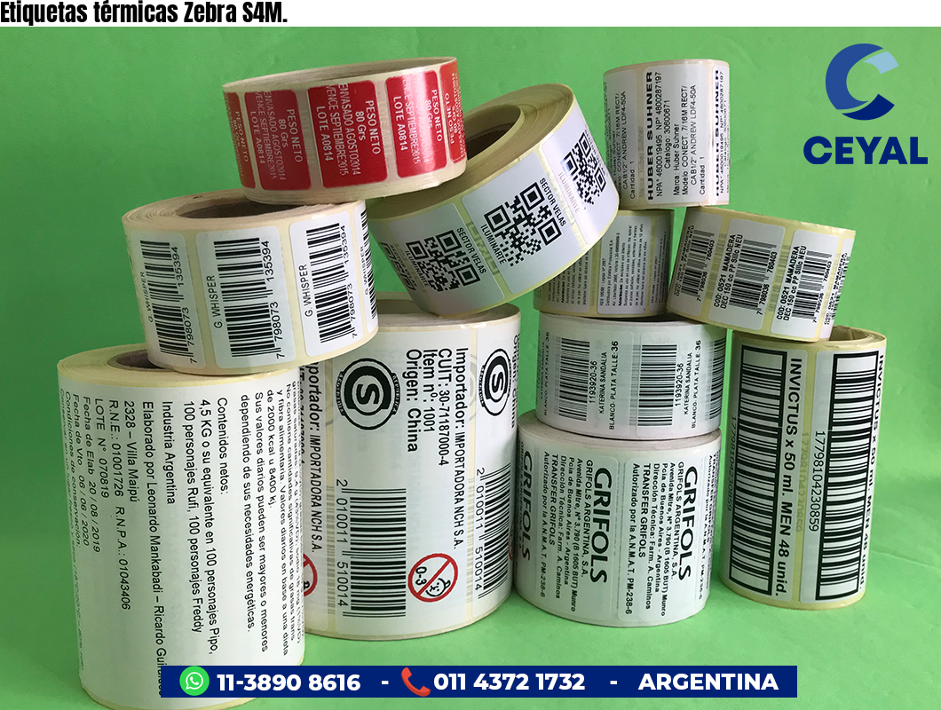 Etiquetas térmicas Zebra S4M.