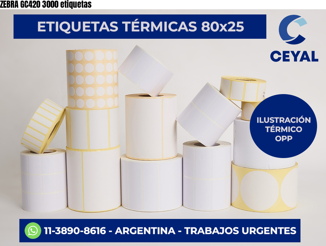 ZEBRA GC420 3000 etiquetas