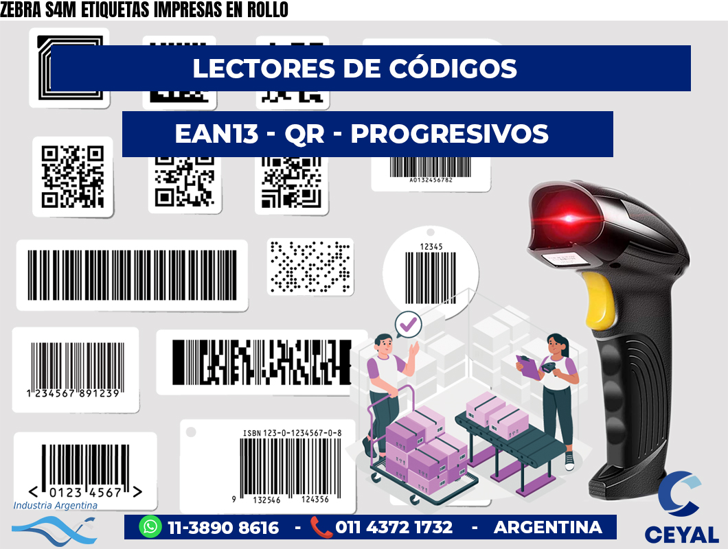 ZEBRA S4M ETIQUETAS IMPRESAS EN ROLLO