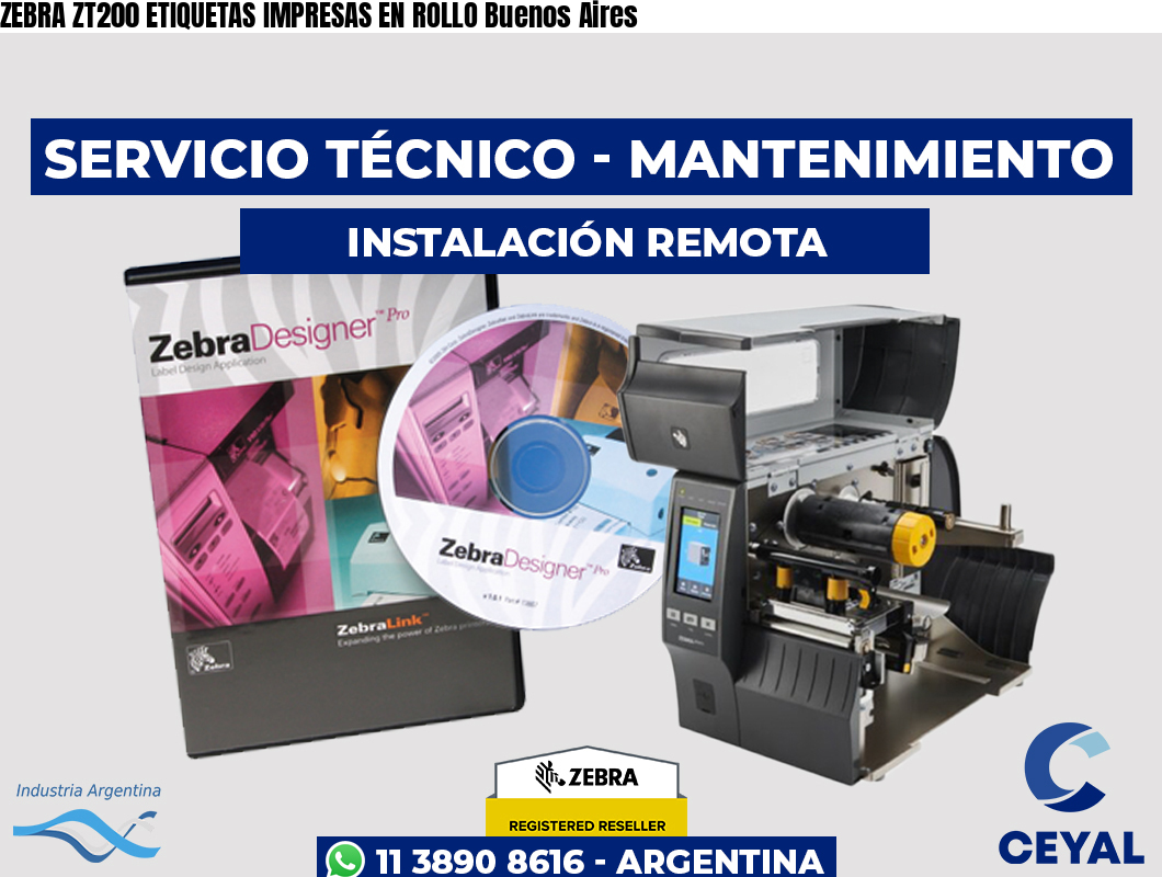 ZEBRA ZT200 ETIQUETAS IMPRESAS EN ROLLO Buenos Aires