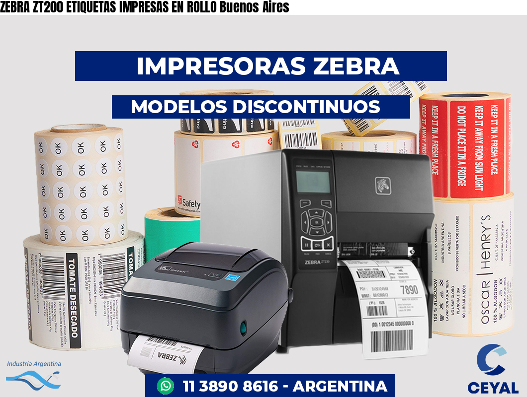 ZEBRA ZT200 ETIQUETAS IMPRESAS EN ROLLO Buenos Aires