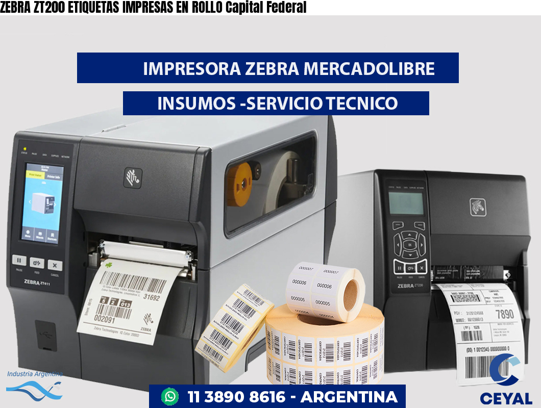 ZEBRA ZT200 ETIQUETAS IMPRESAS EN ROLLO Capital Federal