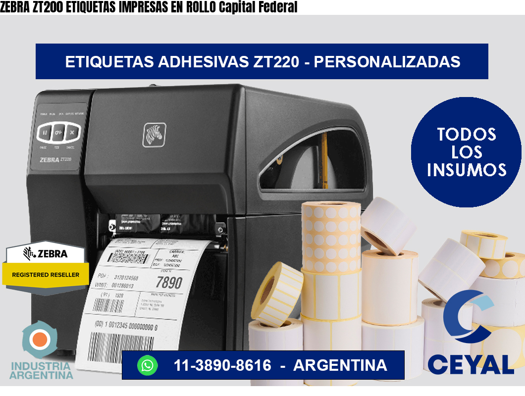 ZEBRA ZT200 ETIQUETAS IMPRESAS EN ROLLO Capital Federal