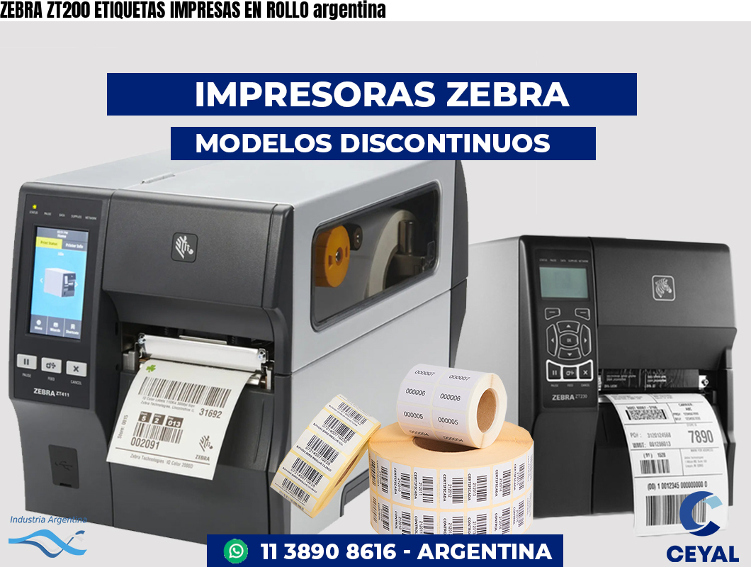 ZEBRA ZT200 ETIQUETAS IMPRESAS EN ROLLO argentina