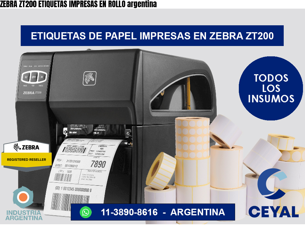ZEBRA ZT200 ETIQUETAS IMPRESAS EN ROLLO argentina