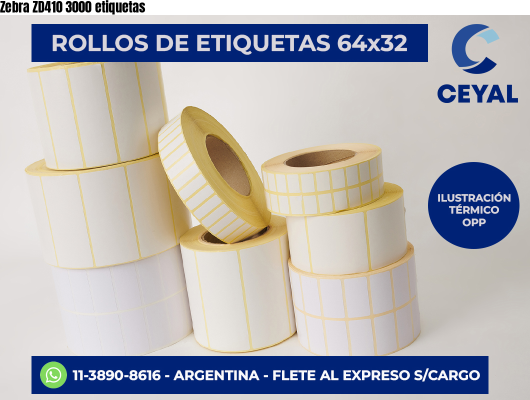Zebra ZD410 3000 etiquetas