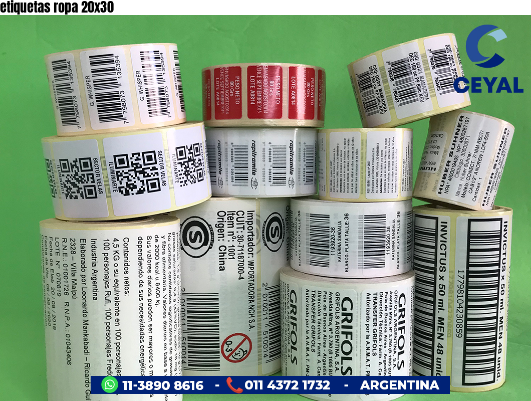 etiquetas ropa 20x30