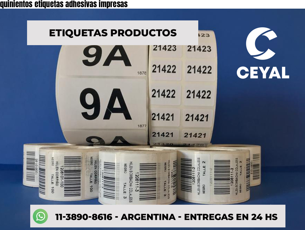 quinientos etiquetas adhesivas impresas