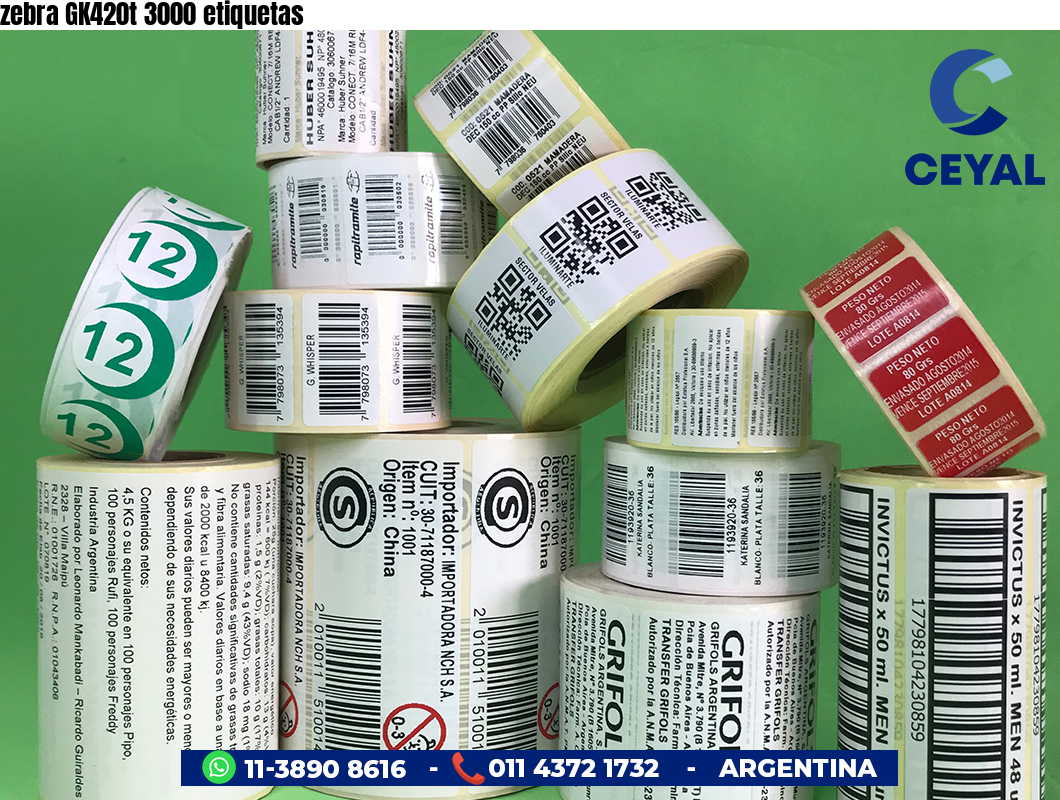 zebra GK420t 3000 etiquetas