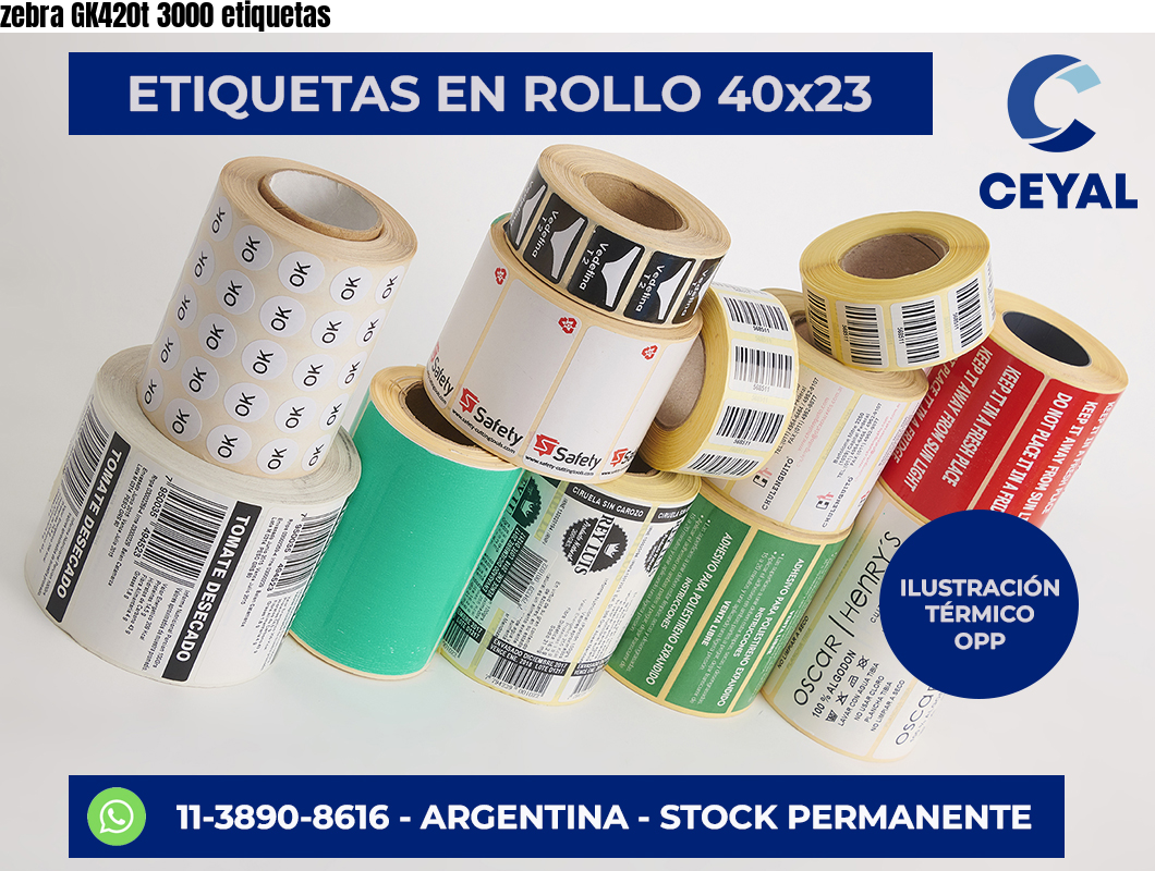 zebra GK420t 3000 etiquetas