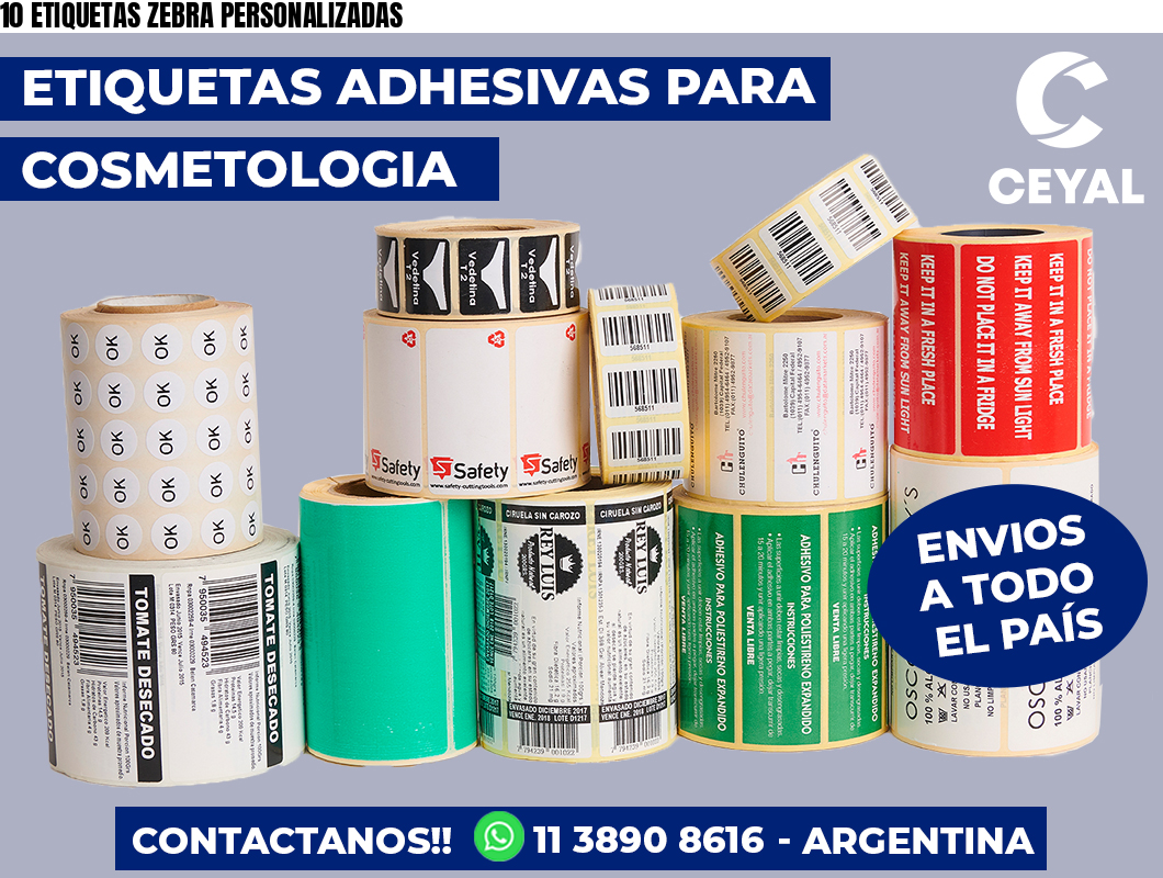 10 ETIQUETAS ZEBRA PERSONALIZADAS