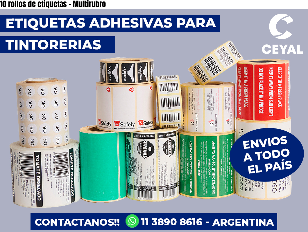 10 rollos de etiquetas – Multirubro