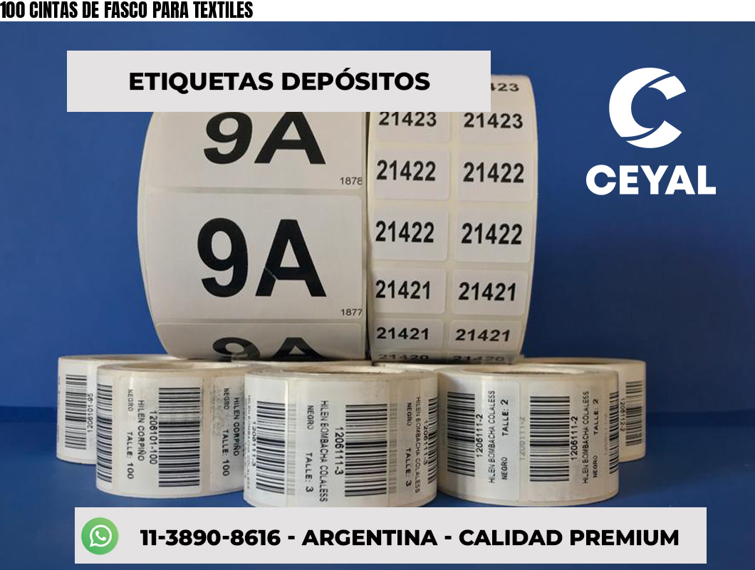 100 CINTAS DE FASCO PARA TEXTILES