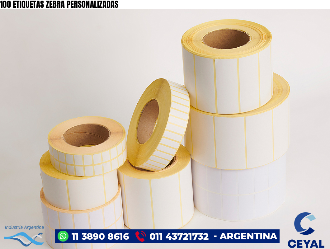 100 ETIQUETAS ZEBRA PERSONALIZADAS