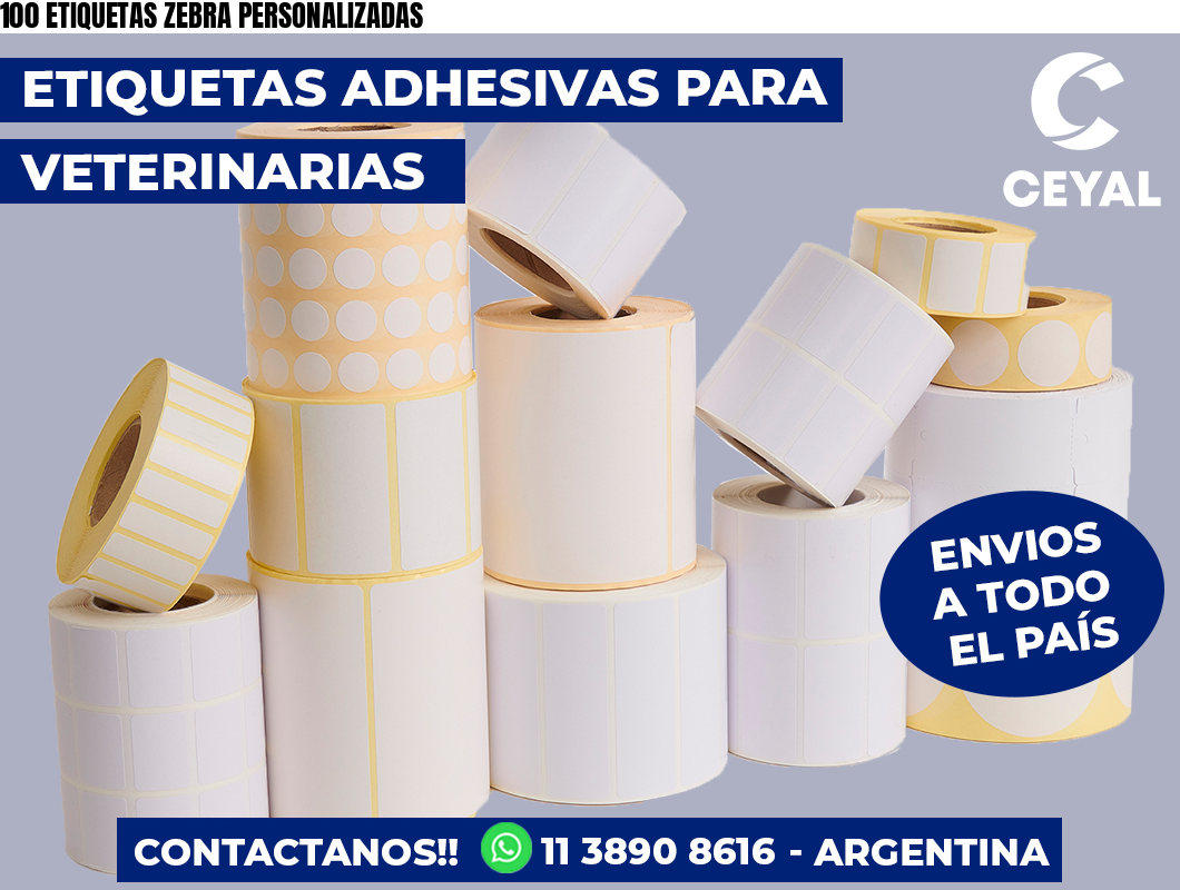 100 ETIQUETAS ZEBRA PERSONALIZADAS