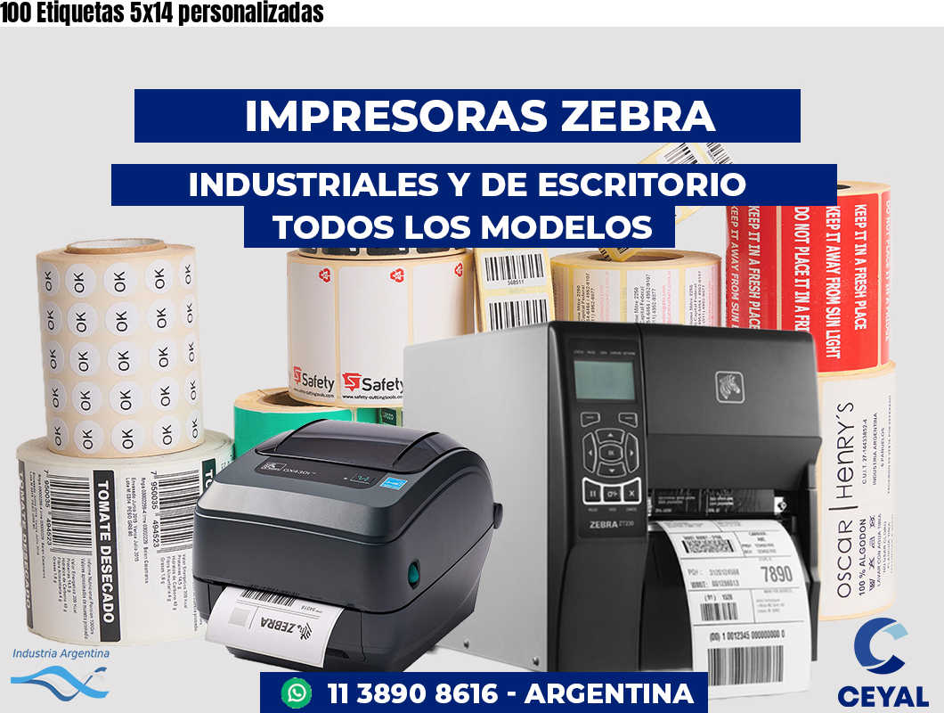 100 Etiquetas 5x14 personalizadas