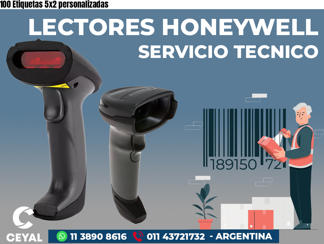 100 Etiquetas 5x2 personalizadas