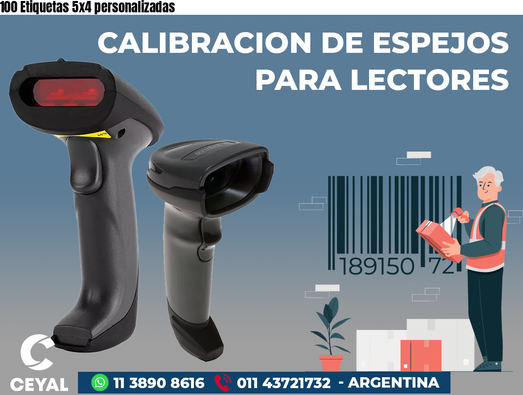100 Etiquetas 5x4 personalizadas