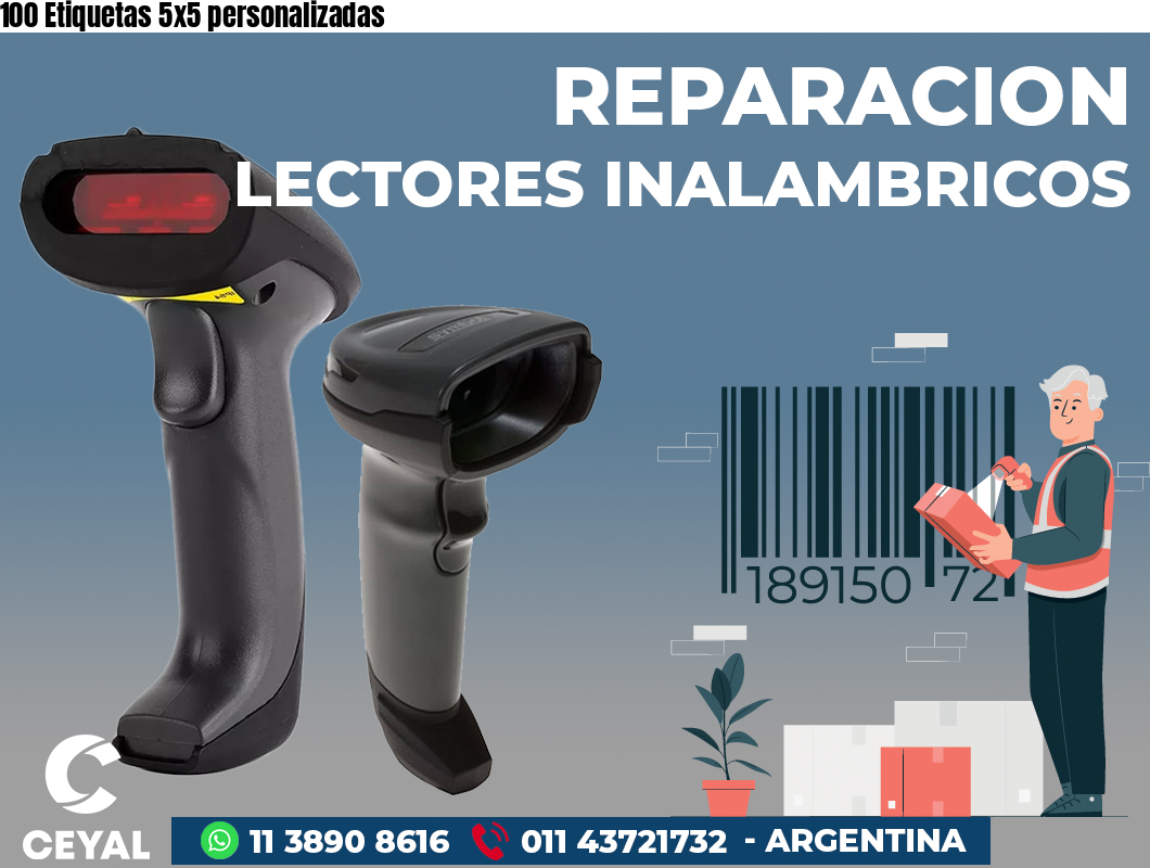 100 Etiquetas 5x5 personalizadas