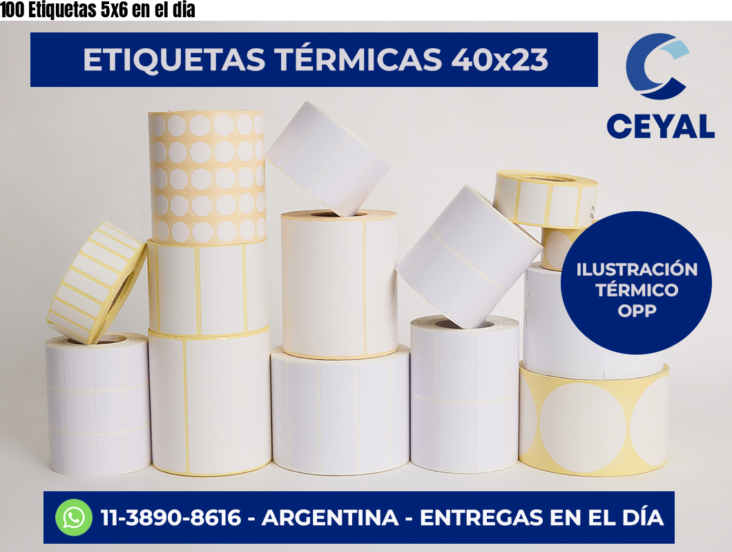 100 Etiquetas 5×6 en el dia